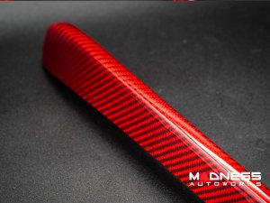 Alfa Romeo Stelvio Front V Shield Grill Frame + Emblem Frame Kit - Carbon Fiber - Red Candy
